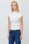 Women's High Neck Ribbed Short Sleeve Blouse - 2