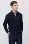 Men's Ribbed Zippered Knit Sweater
