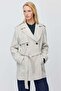 Women's Double-Breasted Short Trench Coat - 5