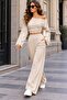 Women's Off-Shoulder Bustier Crop Blouse – Long Sleeve Ruched Detail Stretchy Stylish Casual Top - 2