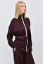 Women's Belted High-Neck Sweatshirt - 3