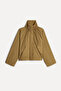 Women's Beige Color Stand Collar Raincoat