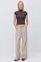 Women's High Neck Ribbed Short Sleeve Blouse - 8
