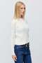 Women's Buttoned Collar Self-Patterned Knitwear Sweater - 4