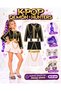 Kpop Huntrix Costume Rumi Mira Zoey Costume - Rumi Purple Light Hair - Purple Hair Powder - Face Stone - Kpop Heels Birthday Party Concert Set