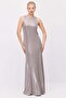 Women's Metallic Sleeveless Long Dress
