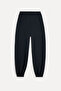 Women's Black Jogger Pants with Elastic Waist - 2