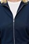 Women's Stand Collar Full Zipper Short Sweatshirt - 7
