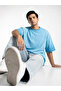 THE PALETTE - Metallic Cyan | Boxy Fit Oversized Tee - 5