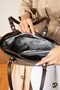 Women's Hand and Shoulder Bag with Logo, Zipper, Tote Buckle, Brown, Stylish Dark Brown - 3