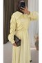 Azalea Zippered Skirt Suit - 3205 - Yellow - 3