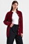Pearl Detailed Soft Fabric Knitwear Cardigan Claret Red 8296 - 3