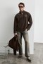 Toren Men's Zippered Printed Brown Sweatshirt - 5