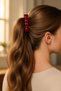 Double Bow Banana Buckle — Burgundy - 3