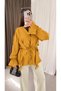 Ruffle Detailed Kimono - Hpm - Mustard