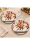 Set of 2 24 cm Tulip Patterned Serving Trays Orange Floral Decorative Presentation Tray - 4