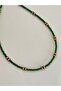 Green crystal stone bead necklace