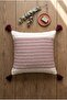 Violet Textured Square Throw Pillow Cover |   Modern Decorative Case with Tassel Detail |   45 X 45 cm - 4