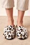 Women's Leopard Patterned Soft Plush House Slippers with Bow Detail - 2