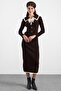 Baby Collar Bow Accessory Knitwear Dress Brown 9487-E