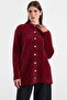 Pearl Detailed Soft Fabric Knitwear Cardigan Claret Red 8296 - 6