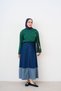 Women's Double Pocket Tassel Detail Denim Skirt Navy Blue - 6
