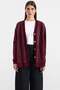 V-Neck Soft Fabric Cardigan Mürdüm 8295 - 3