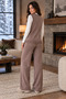 V-Neck Buttoned Vest and Wide-Leg Pants Brown Two-Piece Knitwear Set 103 - 8