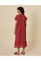 Women Burgundy Embroidered Classic Nightgown - 3