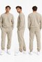 Zero Collar Winter Men's 3 Thread Sweat Suit Set (Soft Puff Fabric) Smoked Gray Brown Black Stone Color - 2