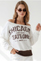 Women's White Boat Neck Double Layer Sweatshirt Swt-19000806 - 2