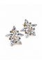 Flower Shaped Stone Gold Earrings