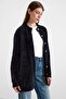 Pearl Detailed Soft Fabric Knitwear Cardigan Black 8296 - 7