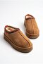 Trendy Women's Home and Outdoor Daily Use Closed-Front Boston Sabo Plush Fur Inside Slippers Brown - 6