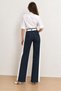 Denim Look Women's Trousers with Ribbon Detail and Belt - 5