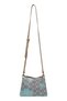 Women's Vegan Leather Blue Shoulder Bag - Ethnic Faience Design