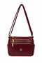 Vx-1452 Women's Faux Leather Multi-Compartment Zippered Daily Use Crossbody Bag Claret Red - 4