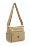 Vx-1452 Women's Faux Leather Multi-Compartment Zippered Daily Use Crossbody Bag Kum - 3