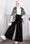 Pocketed Elastic Waist Skirt Trousers Black