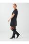 Anthracite Stone Detailed Short Sleeve Soft Touch Mini Dress - 3