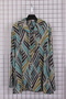Women's Plus Size Lycra High Neck Geometric Patterned Long Sleeve Soft Pullover Sweatshirt - 2