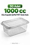 30 Pieces 1000 Cc Leak-Proof Flat Lid Transparent Pet Food Container Salad Appetizer Yogurt Takeaway Container