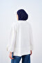Women's Crew Neck Sweatshirt with Grass Detail White - 4