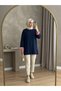 Women's Striped Ribbed Detailed Waist Tie Long Tunic