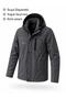 Tuc 2034 Water Repellent Thermal Softshell Men's Coat with Fleece/Fur Lining - Cold-Proof Sports Coat Plus Size Men's Coat