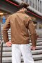 Camel Polo Collar Suede Men's Jacket E7221 - 6
