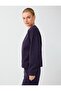 Purple Round Neck Straight Cut Modal Sweatshirt - 4