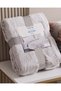 Grey Embossed Jacquard Blanket 200 × 220 cm - 2