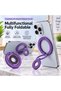 Metal Magnetic Phone Ring Holder Compatible with MagSafe, Detachable Finger Grip & Kickstand, 180° Flip Adjustable Mobile Phone Stand for Smartphones, Tablets & Phone Cases -White - 4