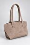 Mink Suede Women's Minimal Design Double Handle Daily Shopper Shoulder Bag - 2